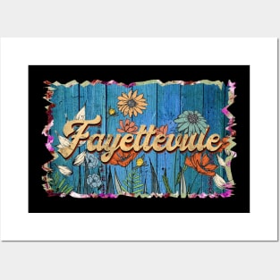 Retro Fayetteville Name Flowers Limited Edition Proud Classic Styles Posters and Art